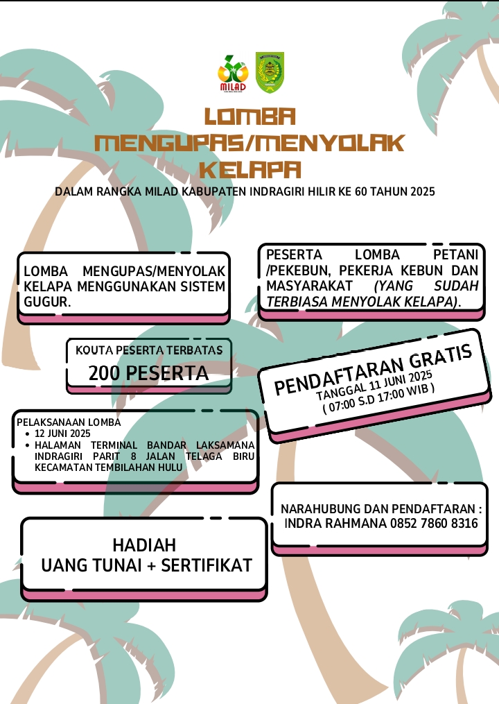 Digelar Lomba  Menyolak Kelapa dan  Desain Batik 