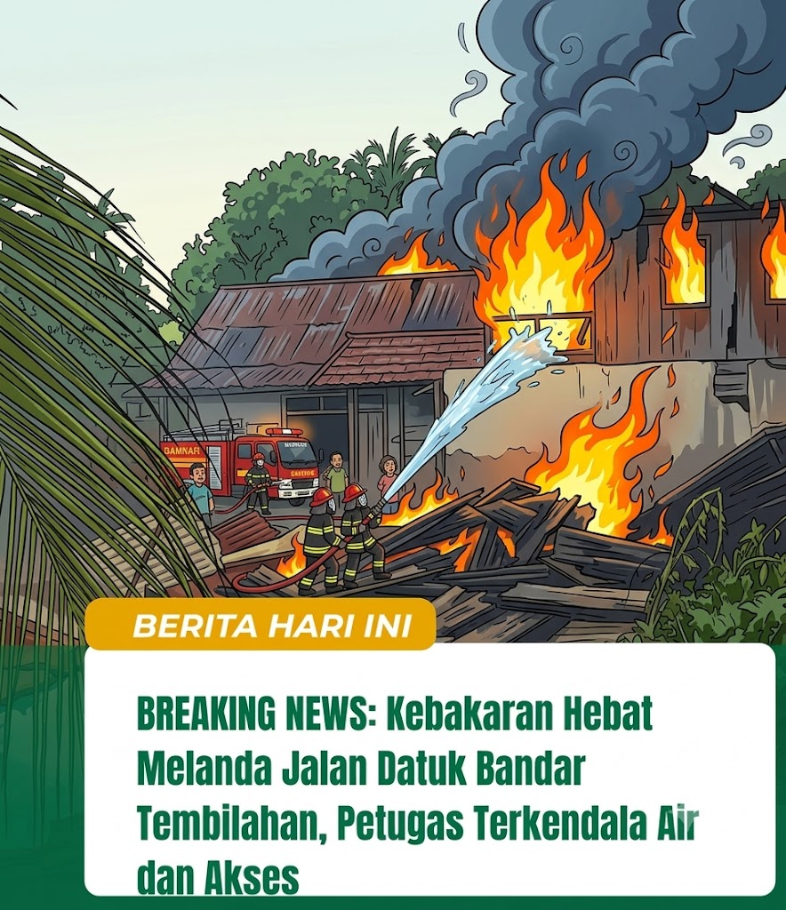 Kebakaran Hebat Melanda Jalan Datuk Bandar Tembilahan
