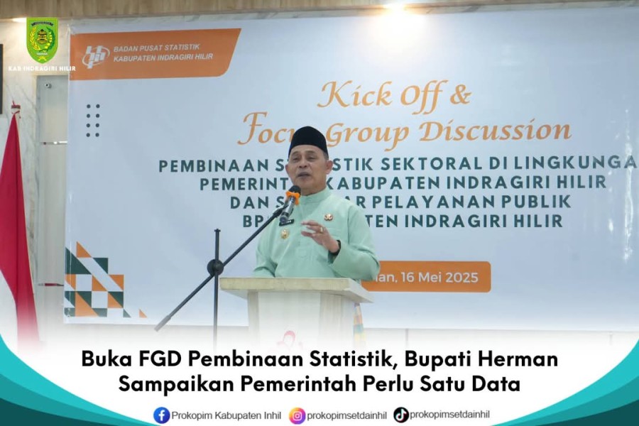Buka FGD Pembinaan Statistik, Bupati Herman Sampaikan Pemerintah Perlu Satu Data