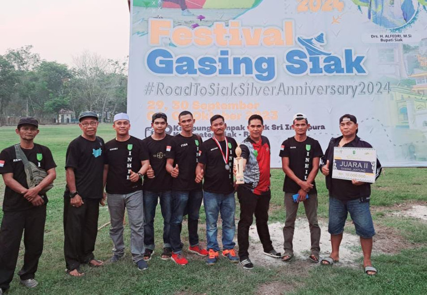 Gasing Serumpun Inhil Raih Juara 2 Festival Gasing Siak 2023
