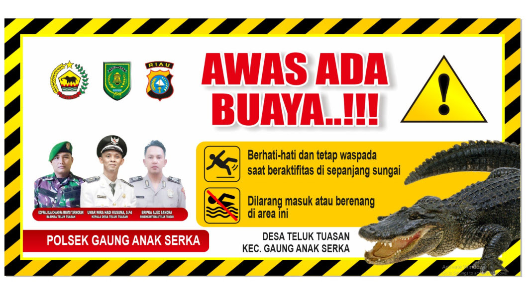 Teluk Tuasan Berikan Himbauan pada masyarakat Adanya Buaya