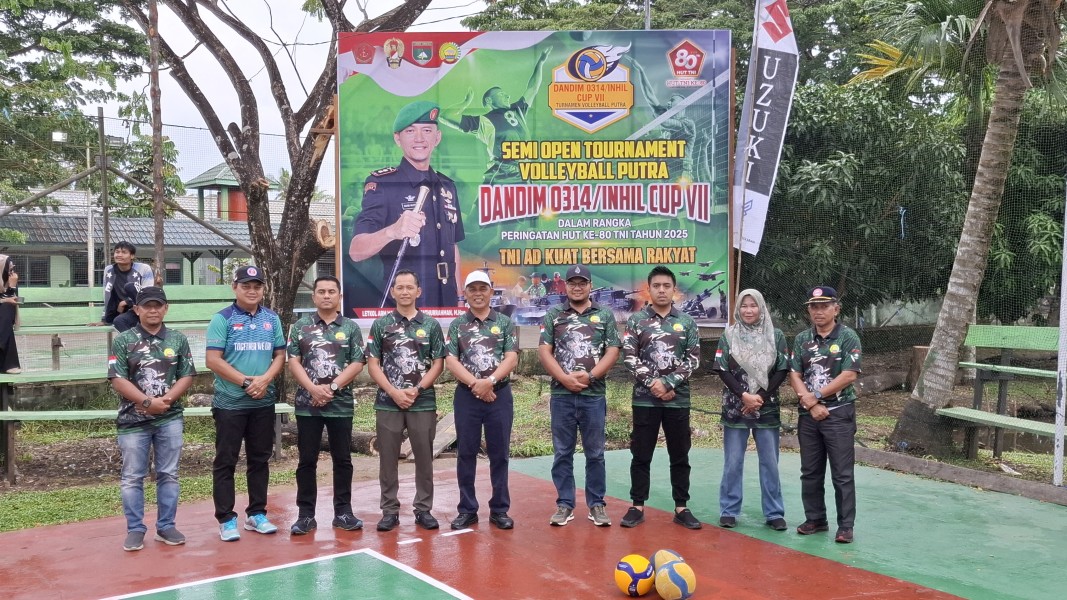 Semi Open Tournament Voli Putra Dandim 0314/Inhil Cup VII Resmi Dibuka