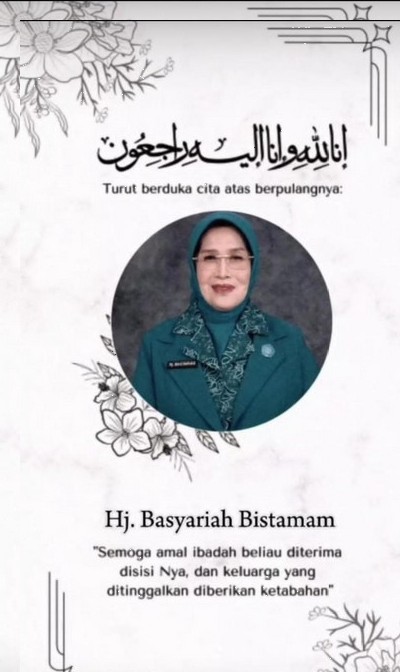 Ibunda Anggota DPR RI Hj. Karmila Sari, Istri Bupati Rokan Hilir.H.Bistamam Miningal Dunia.