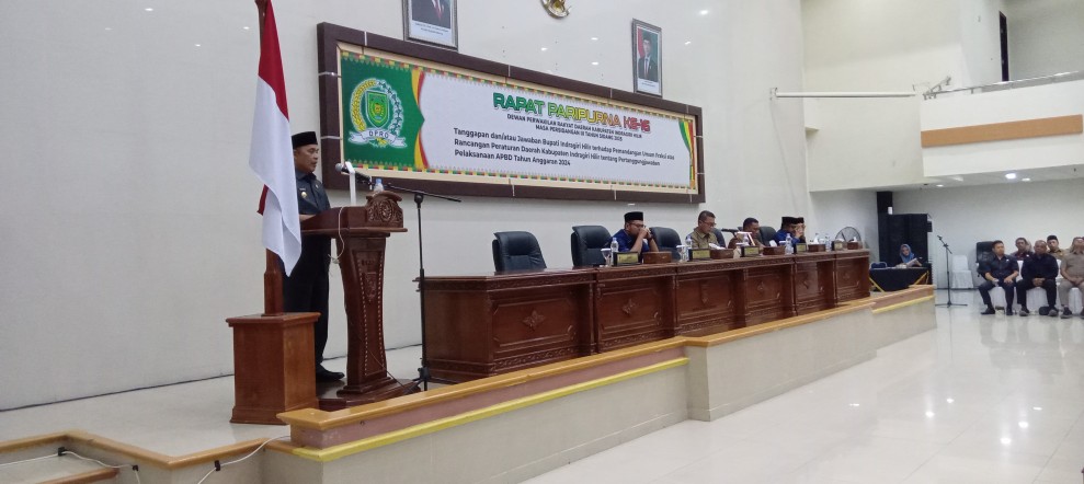 Bupati Inhil Hadiri Paripurna DPRD Ke-16, Sampaikan Tanggapan atas Pandangan Fraksi Terkait Ranperda Pertanggungjawaban APBD