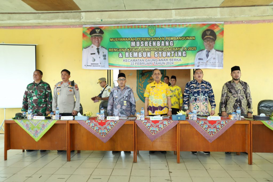 Bupati Inhil, Buka Musrembang 2024 di Kecamatan Gaung Anak Serka