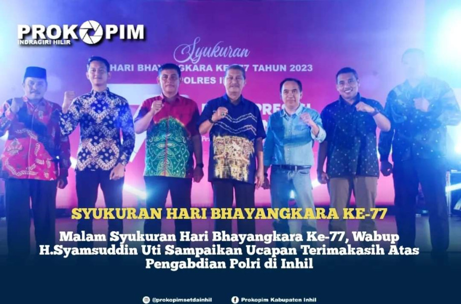 Malam Syukuran Hari Bhayangkara Ke-77, Wabup H.Syamsuddin Uti hadiri Puncak Bnyangakara