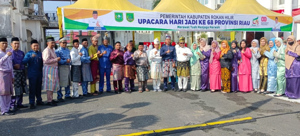 Upacara Peringatan Hari Jadi Propinsi Riau ke- 68 di Rohil Dipimpin Oleh Sekretaris Daerah Rokan Hilir.