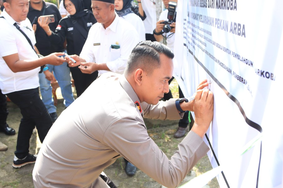 Polres Inhil Deklarasikan 7 Kampung Bebas Narkoba