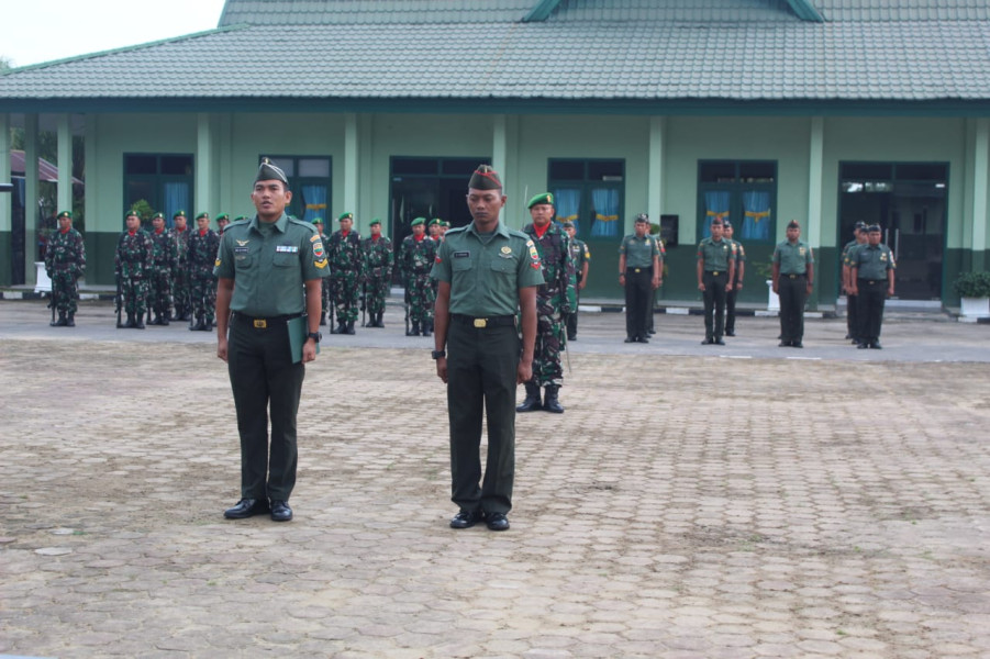 Kodim 0314/Inhil melaksanakan upacara bendera bulanan