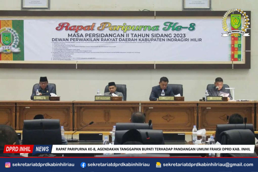 DPRD Inhil taja Rapat Paripurna Ke-8 Masa Sidang II tahun 2023,