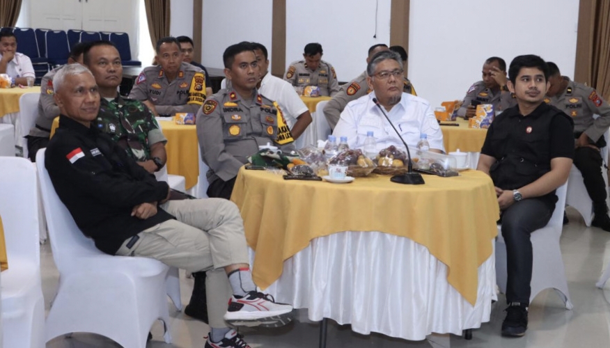 Polres Inhil Ikuti Zoom Meeting Persiapan Pemungutan dan Perhitungan Pemilu