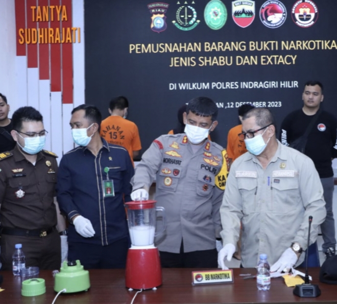 Polres Inhil Memusnahkan Barang Bukti Narkotika